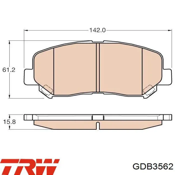 Передние тормозные колодки GDB3562 TRW