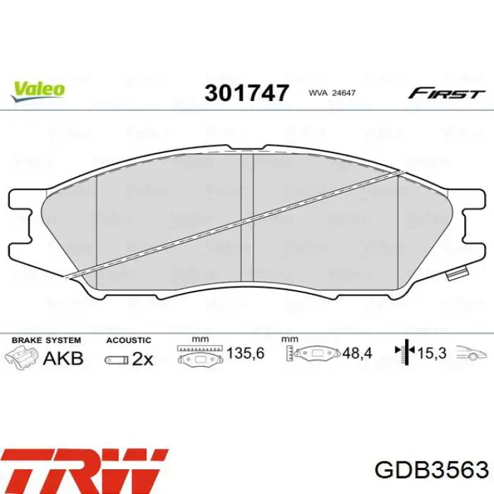 Колодки TRW GDB3563 цена, от 14.70 USD