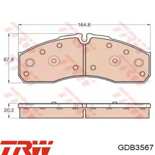 Передние тормозные колодки GDB3567 TRW