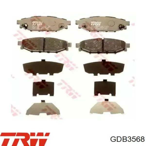 GDB3568 TRW задние тормозные колодки