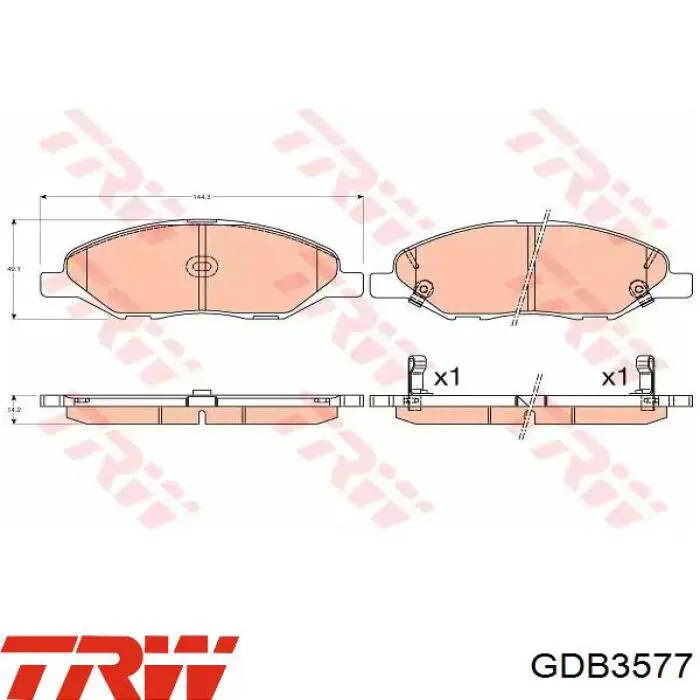 Передние тормозные колодки GDB3577 TRW