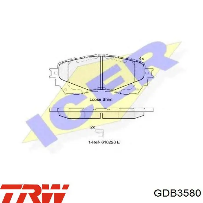 GDB3580 TRW Колодки передние
