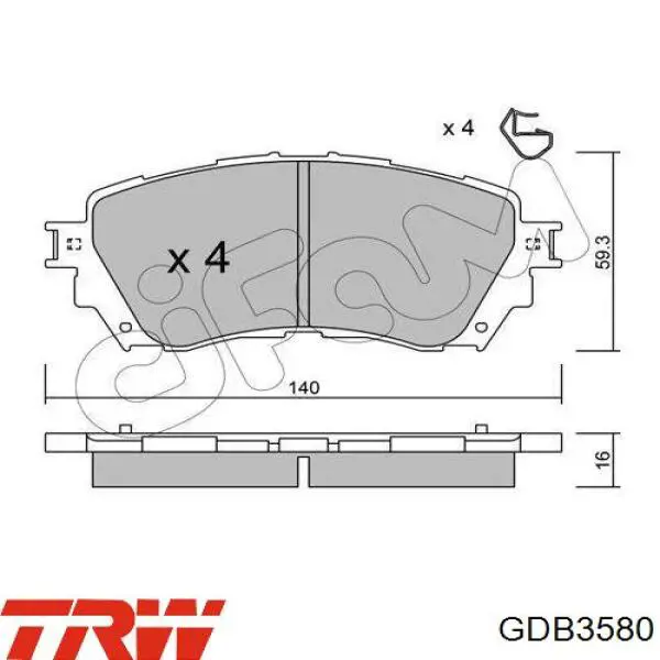 Тормозные колодки TRW GDB3580