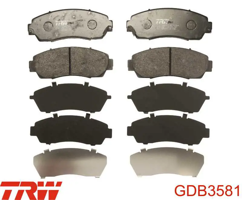 GDB3581 TRW колодки тормозные передние дисковые