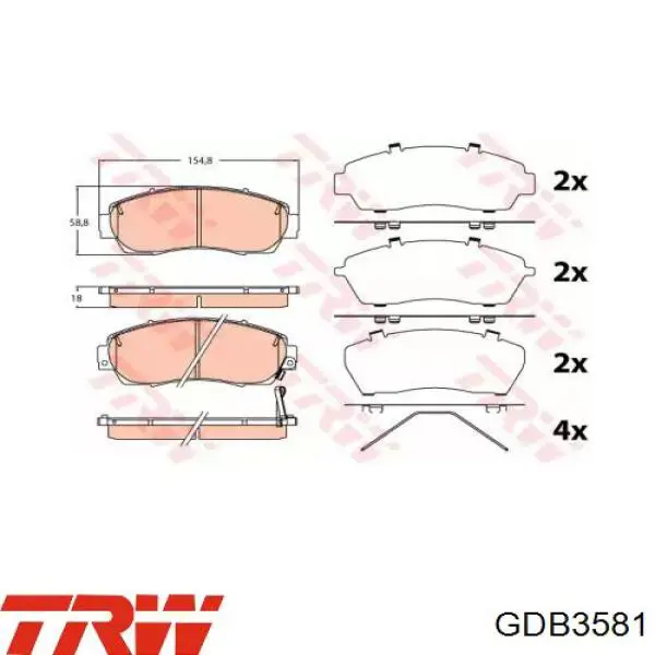 Колодки TRW GDB3581 цена, от 31.15 USD
