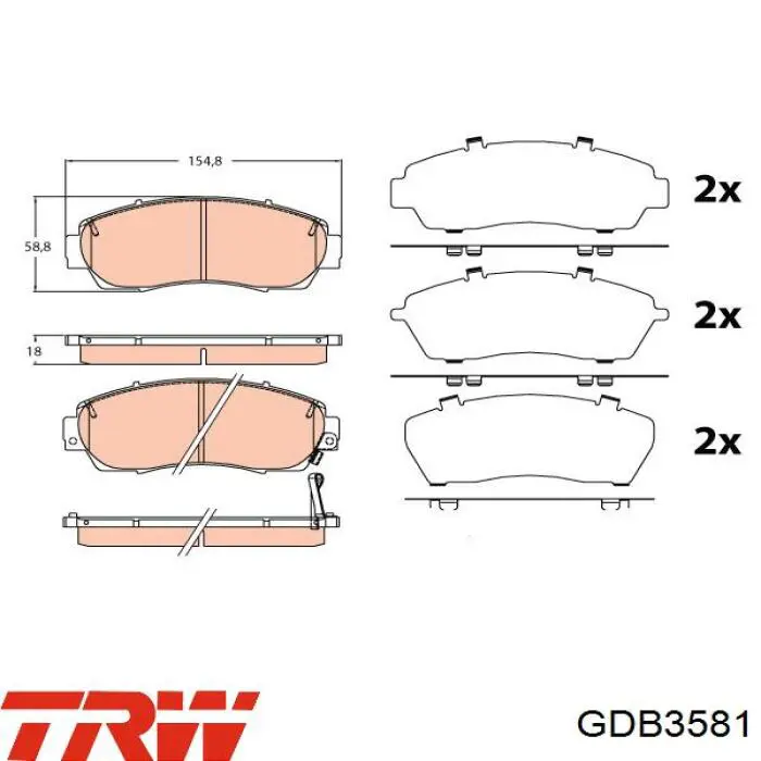 Колодки TRW GDB3581 цена, от 31.15 USD
