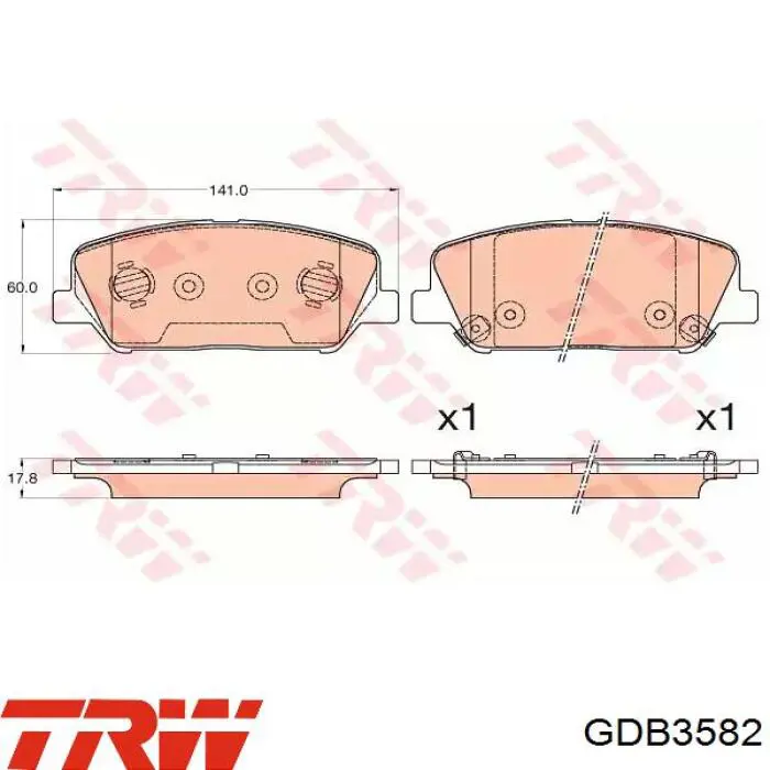 Передние тормозные колодки GDB3582 TRW