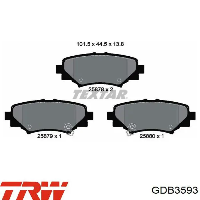 GDB3593 TRW Колодки тормозные дисковые комплект