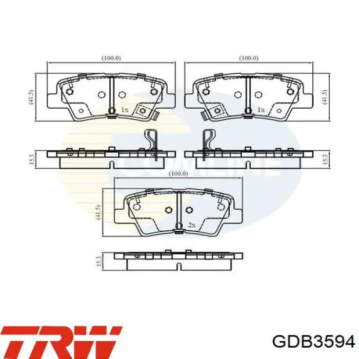Купить GDB3594 TRW Колодки тормозные задние, дисковые