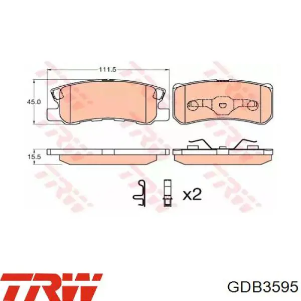 Купить GDB3595 TRW Колодки тормозные задние, дисковые
