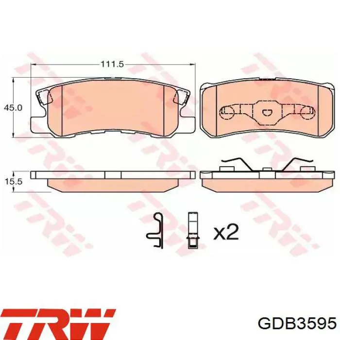 GDB3595 TRW колодки тормозные задние дисковые