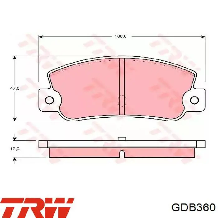 GDB360 TRW колодки тормозные задние дисковые