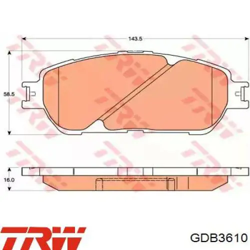 Передние тормозные колодки GDB3610 TRW