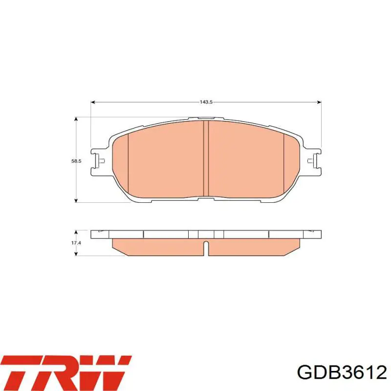 Передние тормозные колодки GDB3612 TRW