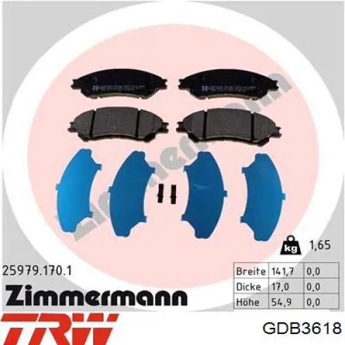 Колодки TRW GDB3618 цена, от 27.98 USD