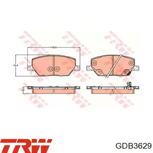 Тормозные колодки TRW GDB3629