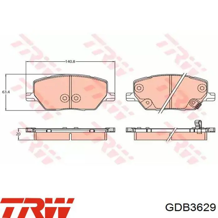 Колодки гальмівні передні, дискові GDB3629 TRW