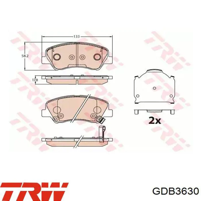 GDB3630 TRW передние тормозные колодки