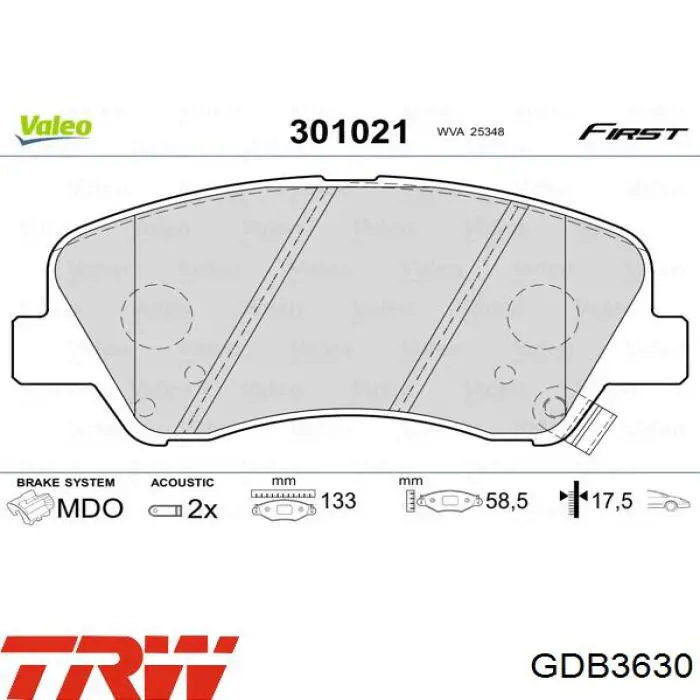Колодки TRW GDB3630 цена, от 23.03 USD