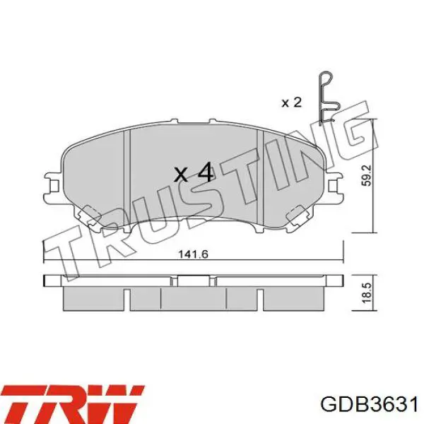 Колодки TRW GDB3631 цена, от 41.81 USD