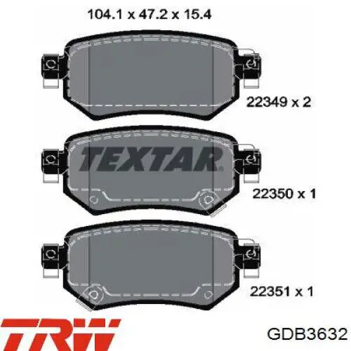 Задние тормозные колодки RT1PD32340 Rotinger