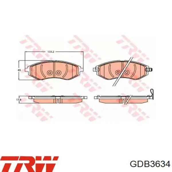 Тормозные колодки TRW GDB3634