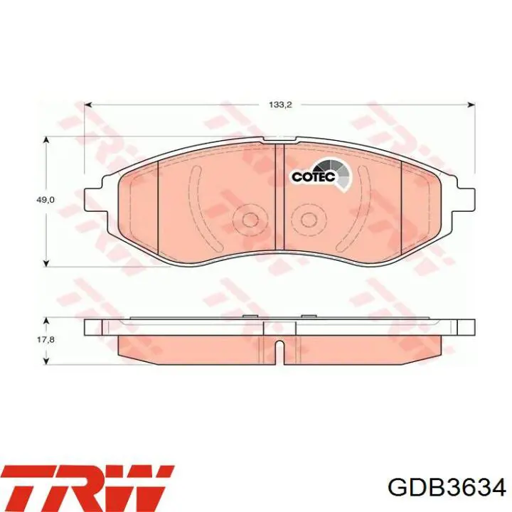Колодки TRW GDB3634 цена, от 34.26 USD