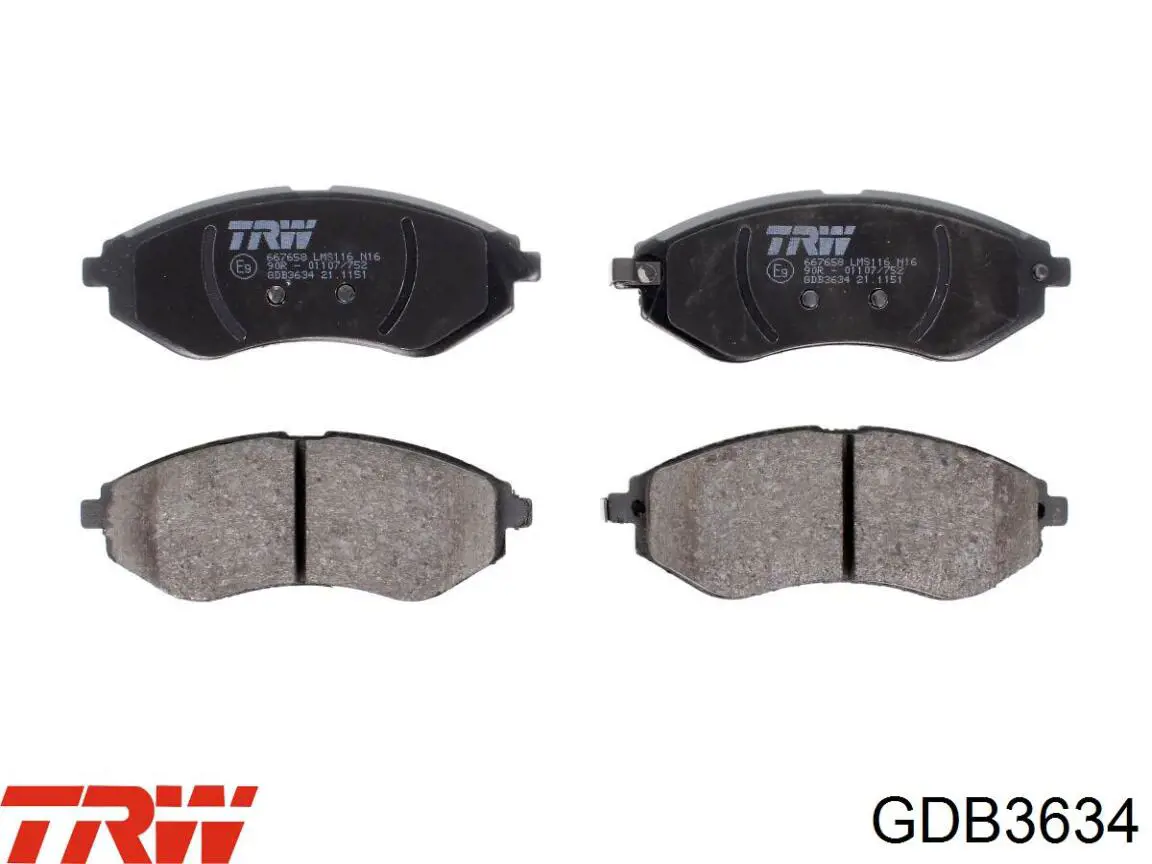 GDB3634 TRW колодки тормозные передние дисковые