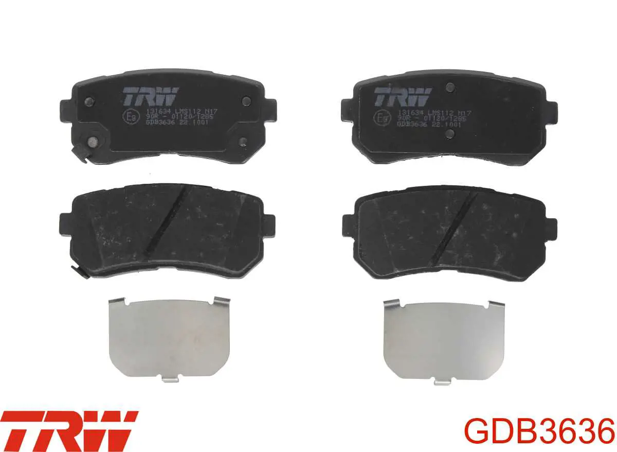 GDB3636 TRW колодки тормозные задние дисковые