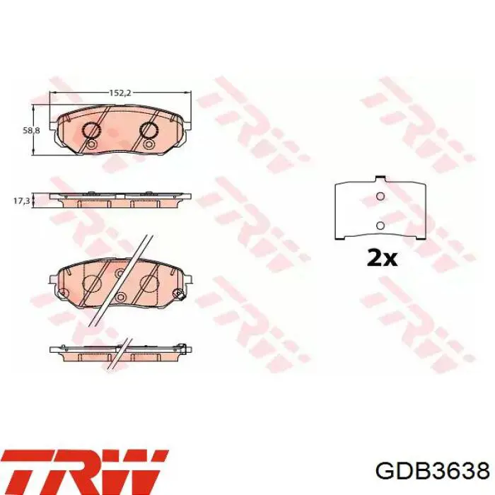 Передние тормозные колодки GDB3638 TRW