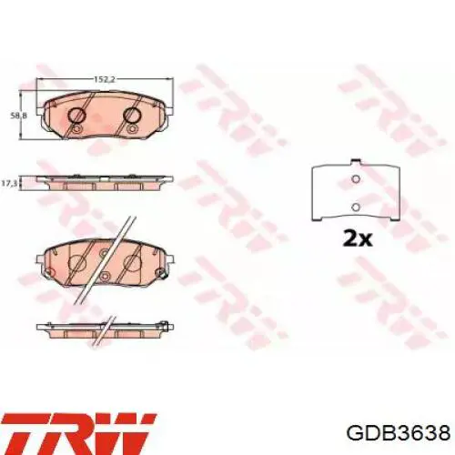 Колодки TRW GDB3638 цена, от 32.92 USD
