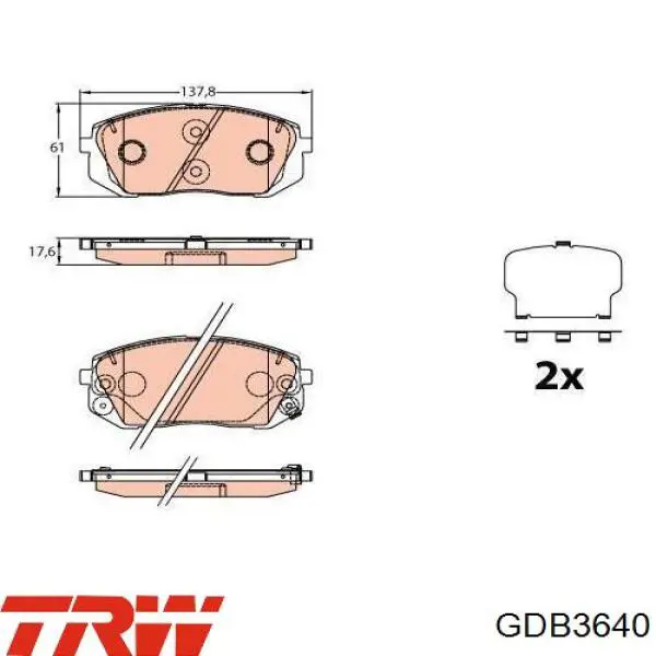 Колодки TRW GDB3640 цена, от 48.14 USD