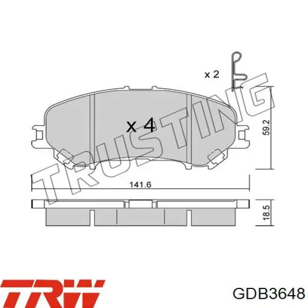 Колодки TRW GDB3648 цена, от 34.21 USD