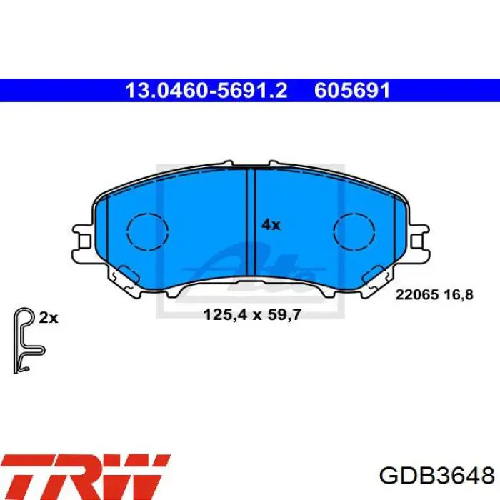 Купить GDB3648 TRW Колодки тормозные
