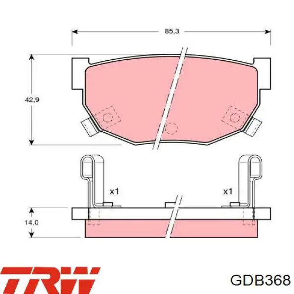 Купить GDB368 TRW Колодки тормозные задние, дисковые
