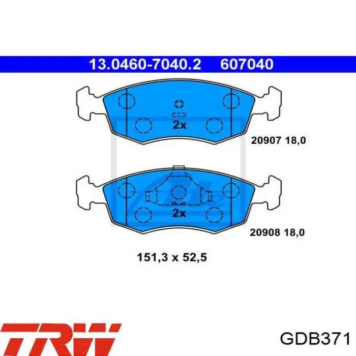 Колодки TRW GDB371 цена, от 15.25 USD