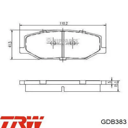 Купить GDB383 TRW Колодки тормозные