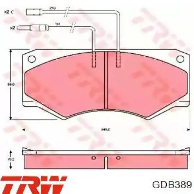 Передние тормозные колодки GDB389 TRW