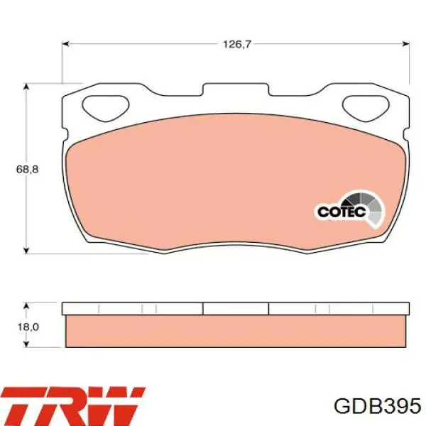 Передние тормозные колодки GDB395 TRW