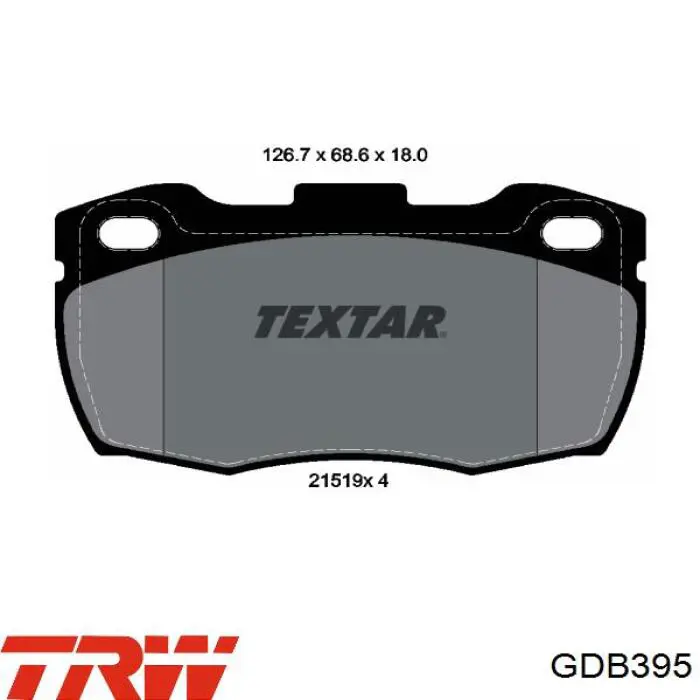 Купить GDB395 TRW Колодки тормозные