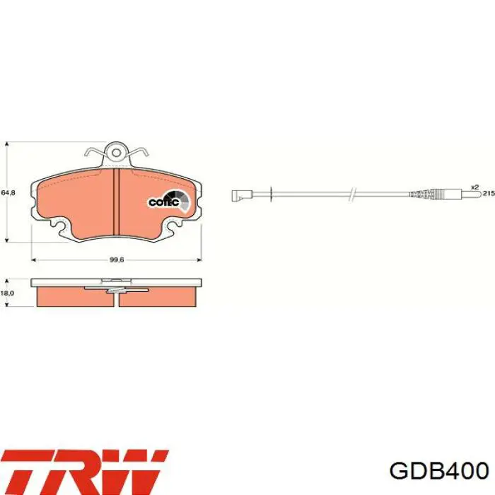 Купить GDB400 TRW Колодки тормозные