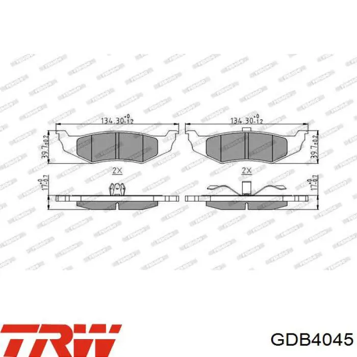 Задние тормозные колодки 05083071AA Chrysler