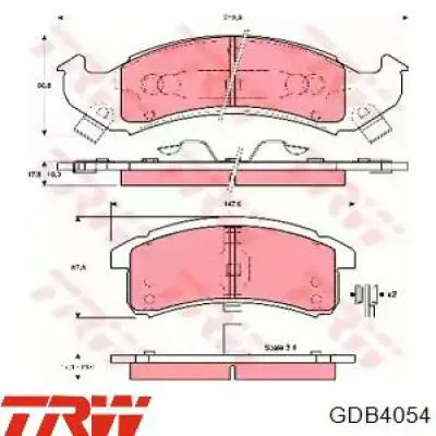 Передние тормозные колодки GDB4054 TRW