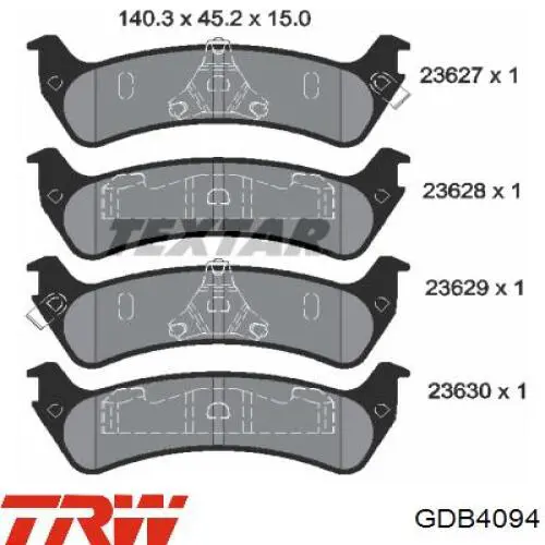 Купить 5262349 Ford Колодки тормозные задние, дисковые