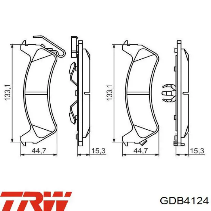 Задние тормозные колодки GDB4124 TRW