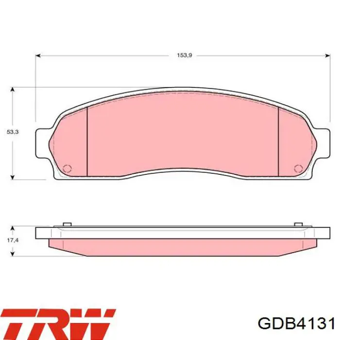 Передние тормозные колодки GDB4131 TRW