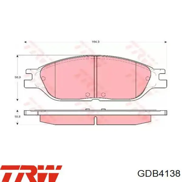 GDB4138 TRW колодки тормозные передние дисковые