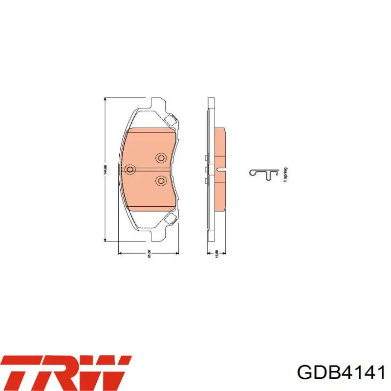 Купить GDB4141 TRW Колодки тормозные