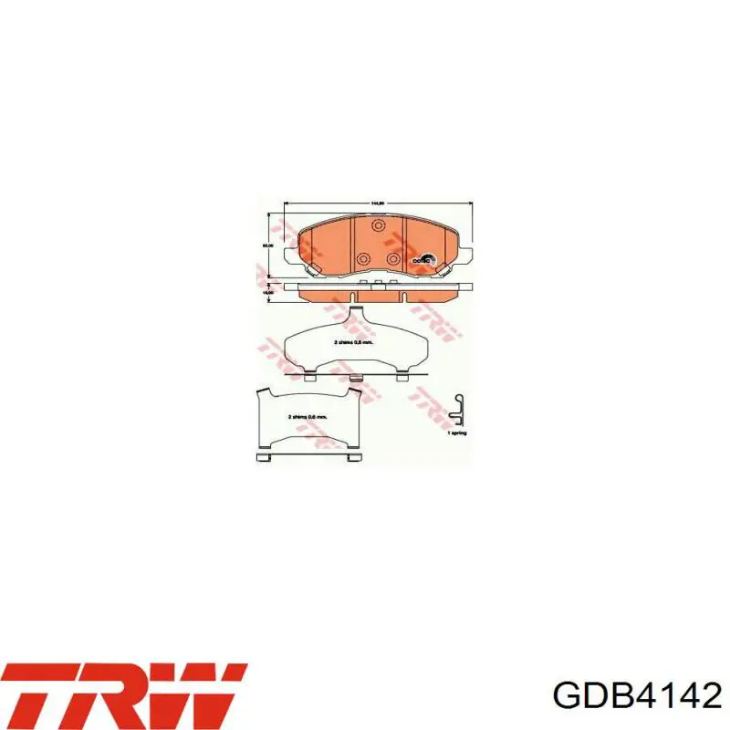 Колодки TRW GDB4142 цена, от 50.47 USD