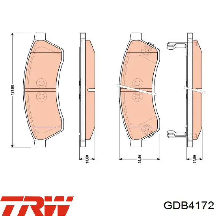 Купить GDB4172 TRW Колодки тормозные задние, дисковые